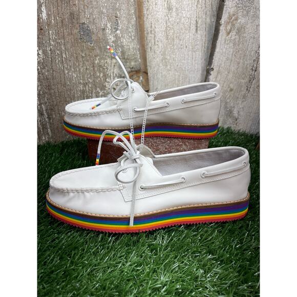 Sperry Stacked Pride Rainbow Boat Shoes Women's 8.5 - Picture 1 of 8
